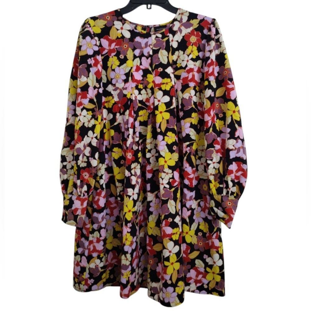Who What Wear Floral Dress - Black, Yellow, Red, Pink
